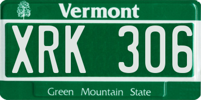 VT license plate XRK306