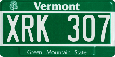 VT license plate XRK307
