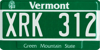 VT license plate XRK312