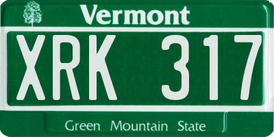 VT license plate XRK317