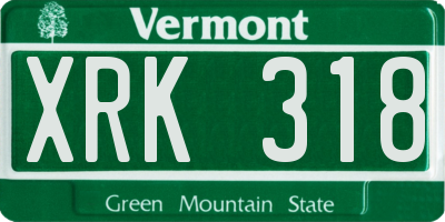 VT license plate XRK318