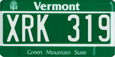 VT license plate XRK319