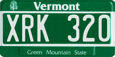 VT license plate XRK320