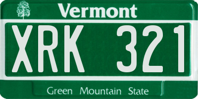 VT license plate XRK321
