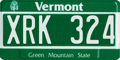 VT license plate XRK324