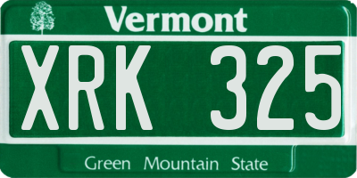 VT license plate XRK325