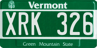 VT license plate XRK326