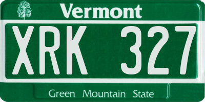 VT license plate XRK327
