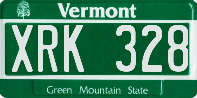 VT license plate XRK328