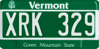 VT license plate XRK329