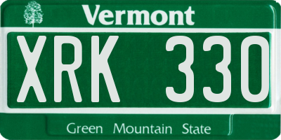 VT license plate XRK330