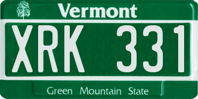 VT license plate XRK331