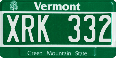 VT license plate XRK332