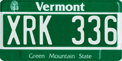 VT license plate XRK336