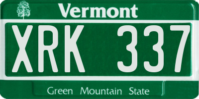 VT license plate XRK337
