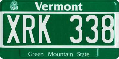 VT license plate XRK338