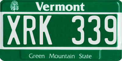 VT license plate XRK339