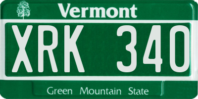 VT license plate XRK340