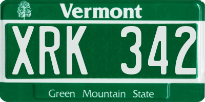 VT license plate XRK342