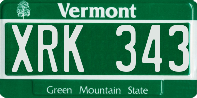 VT license plate XRK343