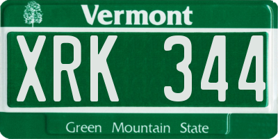 VT license plate XRK344