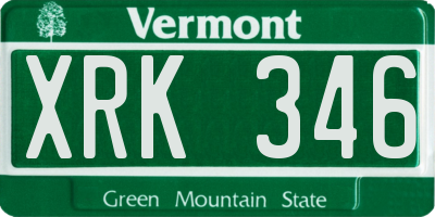 VT license plate XRK346