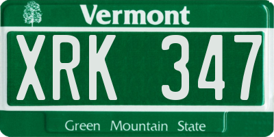 VT license plate XRK347