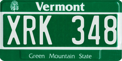 VT license plate XRK348