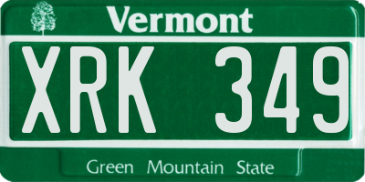 VT license plate XRK349