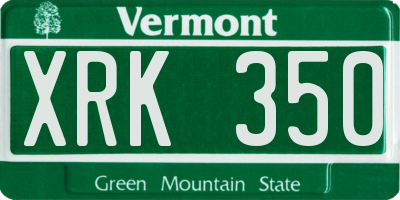 VT license plate XRK350