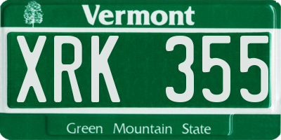 VT license plate XRK355