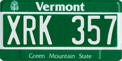 VT license plate XRK357