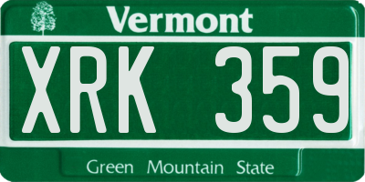 VT license plate XRK359