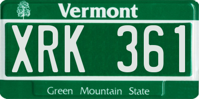 VT license plate XRK361