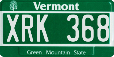 VT license plate XRK368