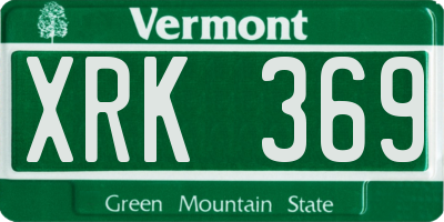 VT license plate XRK369