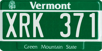 VT license plate XRK371