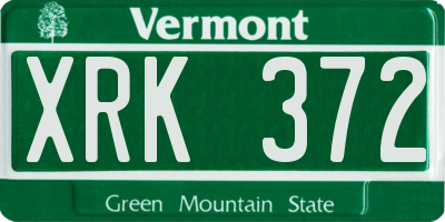 VT license plate XRK372