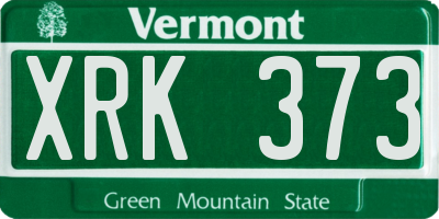 VT license plate XRK373