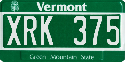 VT license plate XRK375