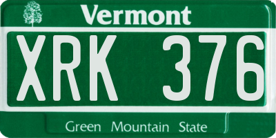 VT license plate XRK376