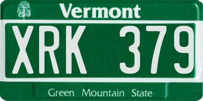 VT license plate XRK379