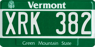 VT license plate XRK382
