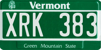 VT license plate XRK383