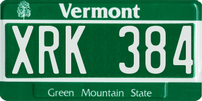 VT license plate XRK384