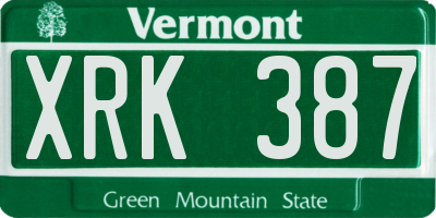 VT license plate XRK387
