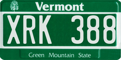 VT license plate XRK388