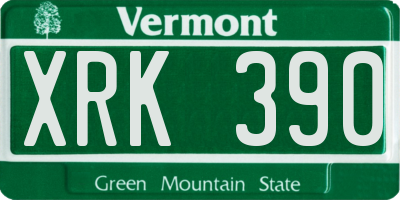 VT license plate XRK390