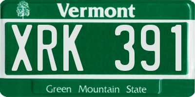 VT license plate XRK391