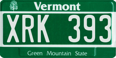 VT license plate XRK393